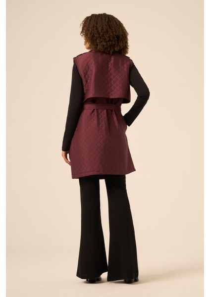 Bayan Kapitone Yelek Mürdüm 31240 indirimleri