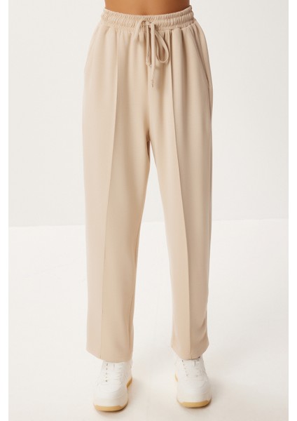 Yarasa Kollu Nervürlü Modal Üst-Alt Takım LDM0009 Krem indirimleri