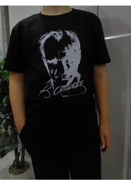 Yüksek Kalite Atatürk Baskılı Pamuklu Unisex Çocuk Tişörtü