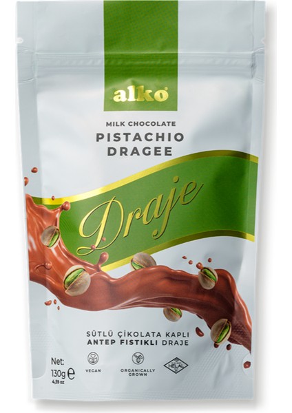 Sütlü Çikolatalı Antep Fıstığı Draje 130 gr