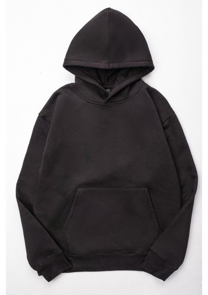 Unisex Siyah Oversize Sweatshirt