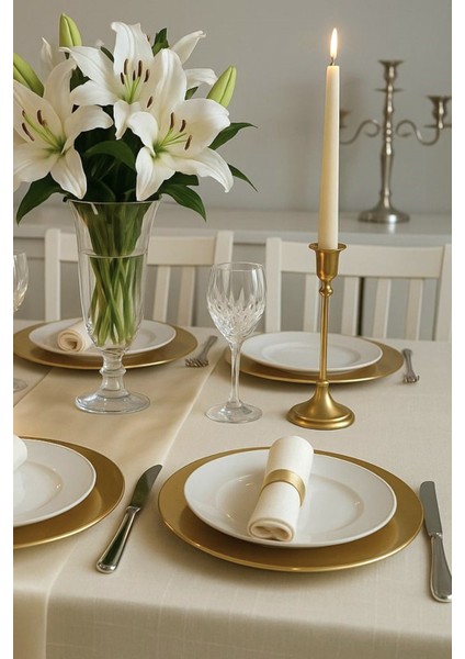 Dertsiz Leke Tutmaz Keten Görünümlü Colber Masa Örtüsü