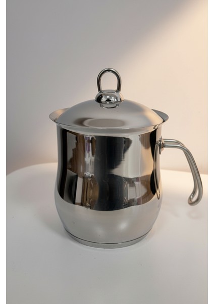 Paslanmaz Çelik 2 Litre Sütlük Sosluk 2 Parça Kapaklı