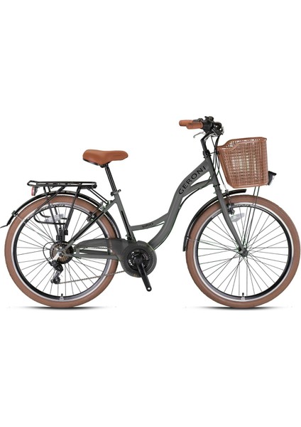 Sırıo - 28" City Bike - 21 Vites - V.b. - Nardo Gri - Siyah - Shimano