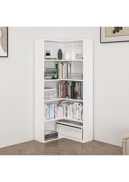 Adel 4 Raflı Köşe Kitaplık - Beyaz fiyatları