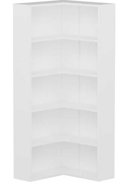 Adel 4 Raflı Köşe Kitaplık - Beyaz