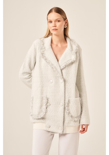 Ftz Kadın Saçak Detaylı Hırka Ekru 20781 modelleri