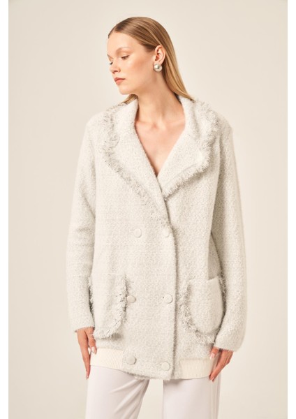 Ftz Kadın Saçak Detaylı Hırka Ekru 20781 fırsatları