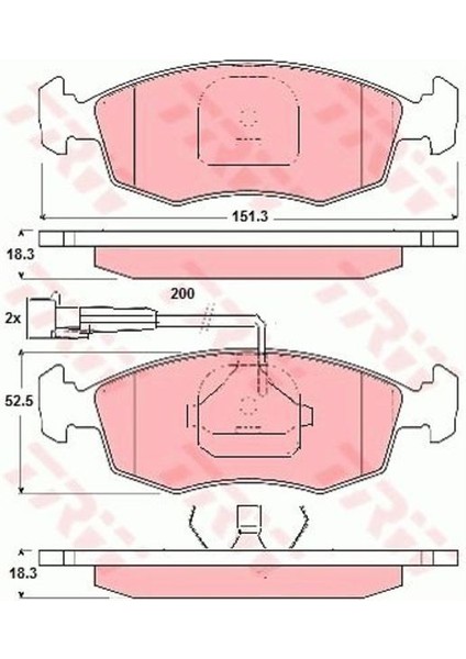 -GDB1341 - Fren Balatası Ön Fişli Palıo Sıena Weekend Doblo 01> Punto Strada