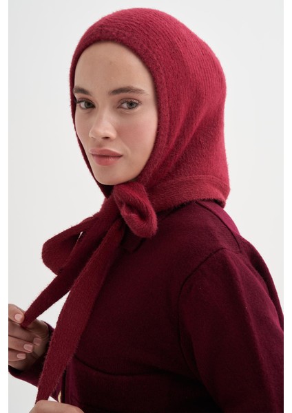 Knit Balaclava Bere Başlık Bordo