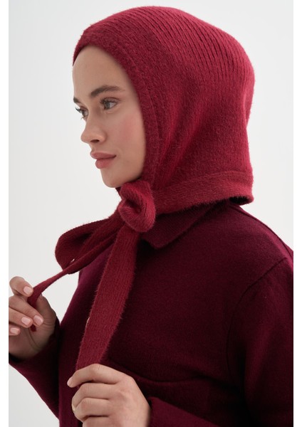 Knit Balaclava Bere Başlık Bordo modelleri