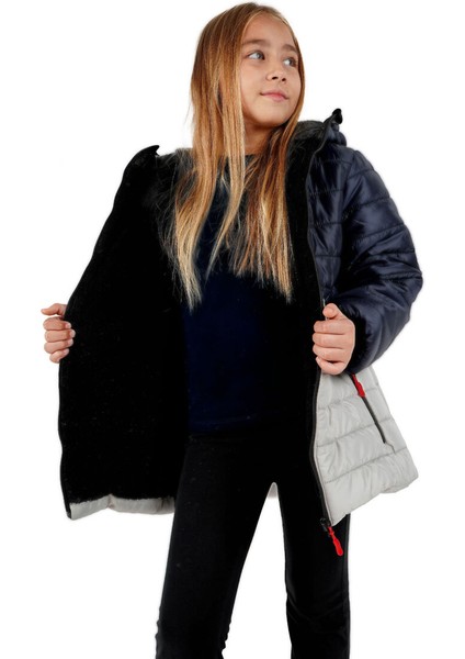 İçi Kürklü Su ve Rüzgar Geçirmez Kapüşonlu Kız Çocuk Mont fiyatları