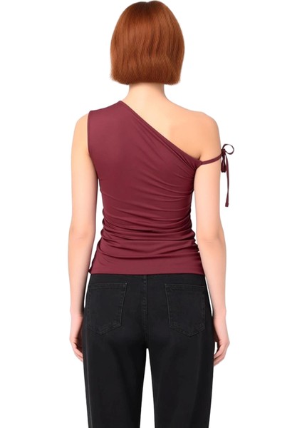 Yazlık Kolsuz Bluz Fitted %100 Polyester Asimetrik Yaka Günlük Stil Modern fiyatları