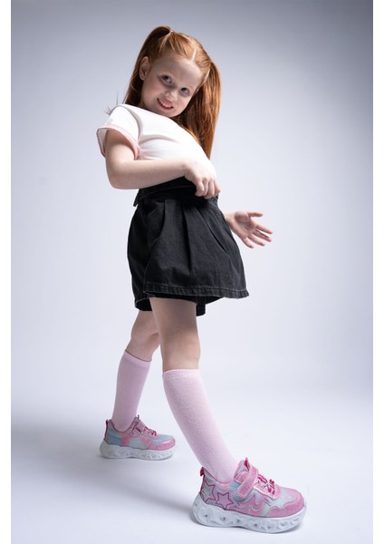 Kız Çocuk Pudra Işıklı Spor Ayakkabı