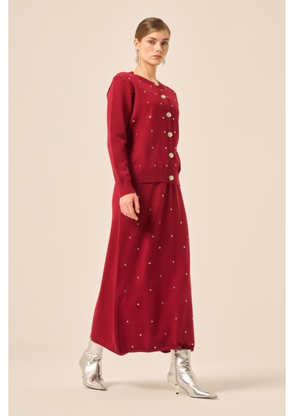 Ftz Kadın Taş Detaylı Ikili Takım Bordo 20752 fırsatları