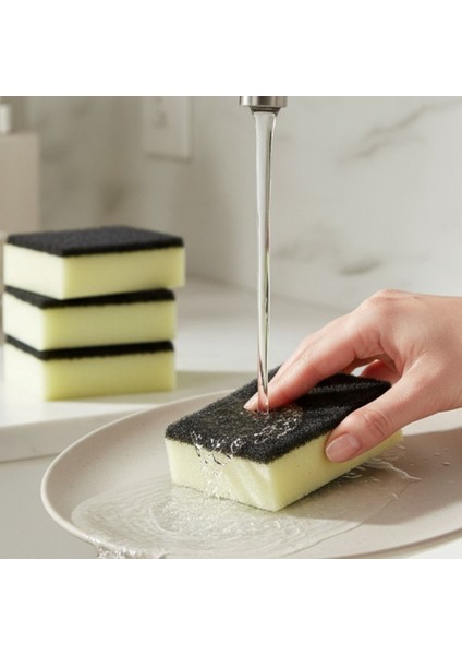 Klasir Ekonomik 9 x 7 cm Sarı Siyah Düz Bulaşık Süngeri fırsatları