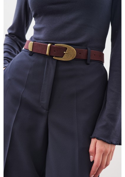 Antik Tokalı Ince Kemer Bordo fiyatları