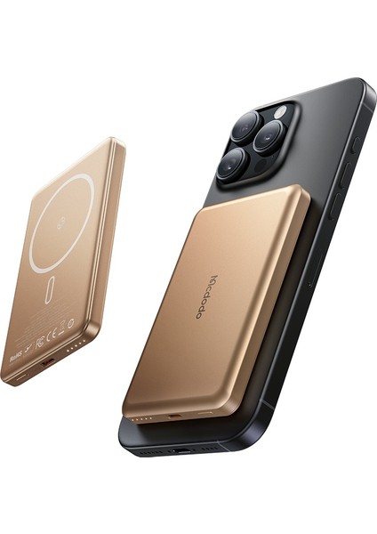 MC-4642 5000MAH 20W Metal Ultra Ince Manyetik Kablosuz Powerbank