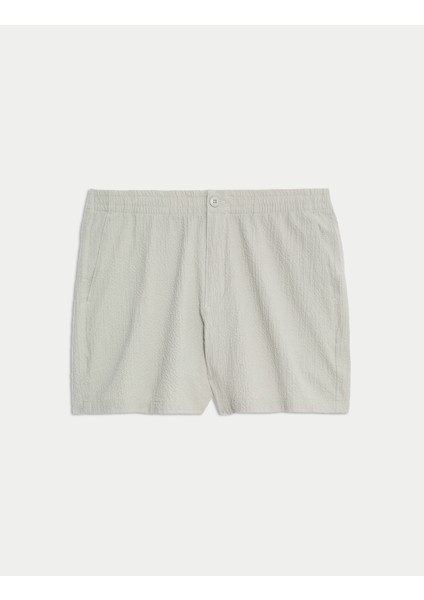 Pamuk Karışımlı Elastik Bel Şort