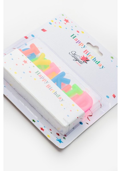 Çok Renkli Pastel Tonları İyi Ki Doğdun Parti Mumu fiyatları