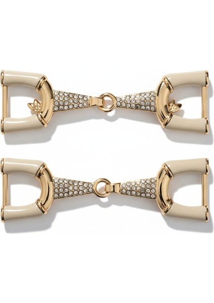 Metal Toka / Taşlı Altın Renkli – Ayakkabı, Çanta, Kemer, Dekoratif Aksesuar 7x2 cm