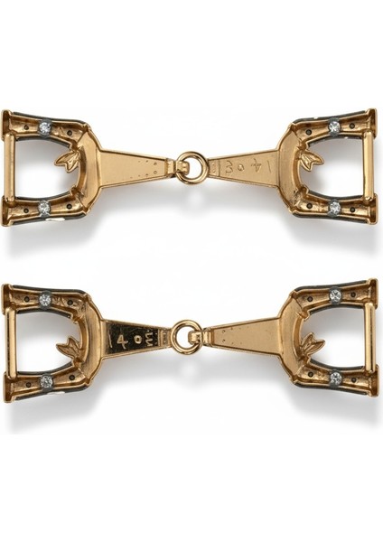 Metal Toka / Taşlı Altın Renkli – Ayakkabı, Çanta, Kemer, Dekoratif Aksesuar 7x2 cm