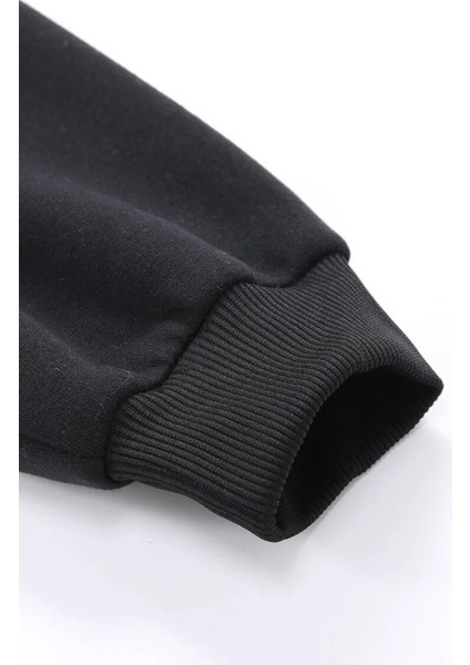 Pırlanta Tabnca Tasarım Baskılı Oversize Siyah Kapüşonlu Sweatshirt fırsatları