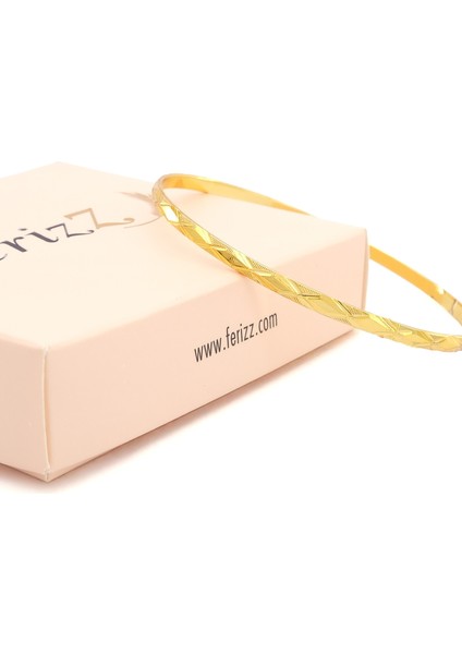 altın kaplama 3 mm baklava model bilezik blz-3124