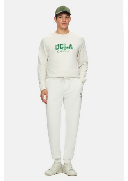 Matty Kemik Rengi Bisiklet Yaka Ekose Nakışlı Loose Fit Erkek Sweatshirt fırsatları