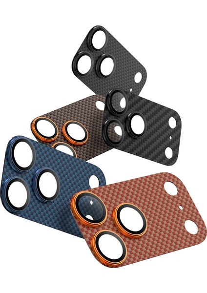 Apple iPhone 17 Pro Max Uyumlu Kevlar Karbon Fiber Kamera Lens Camı - Black fiyatları
