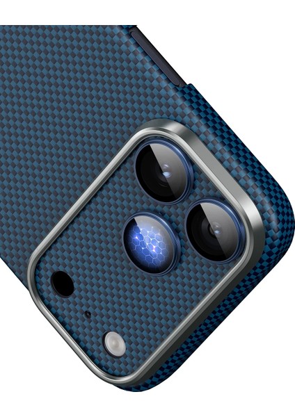 Apple iPhone 17 Pro Max Uyumlu Kevlar Karbon Fiber Kamera Lens Camı - Black modelleri