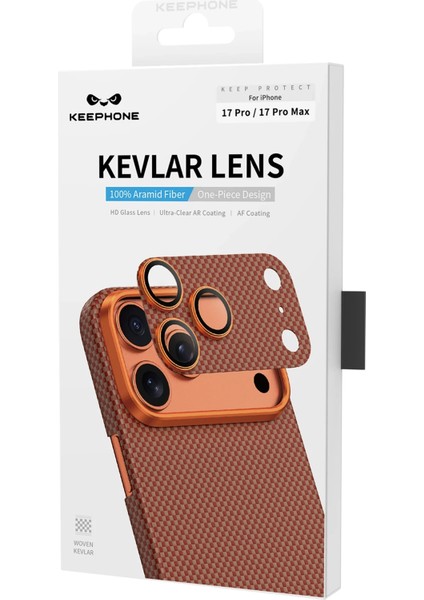 Apple iPhone 17 Pro Max Uyumlu Kevlar Karbon Fiber Kamera Lens Camı - Black indirimleri