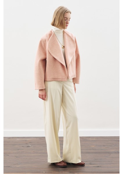 Yünlü Kısa Ceket Şeftali indirimleri