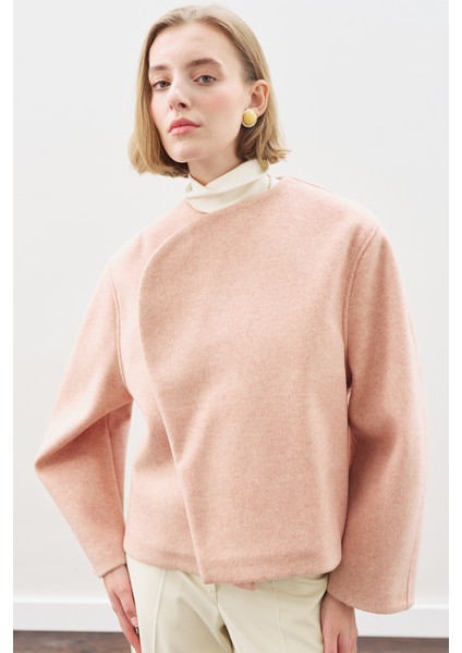 Yünlü Kısa Ceket Şeftali