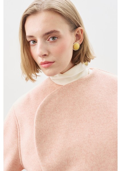 Yünlü Kısa Ceket Şeftali