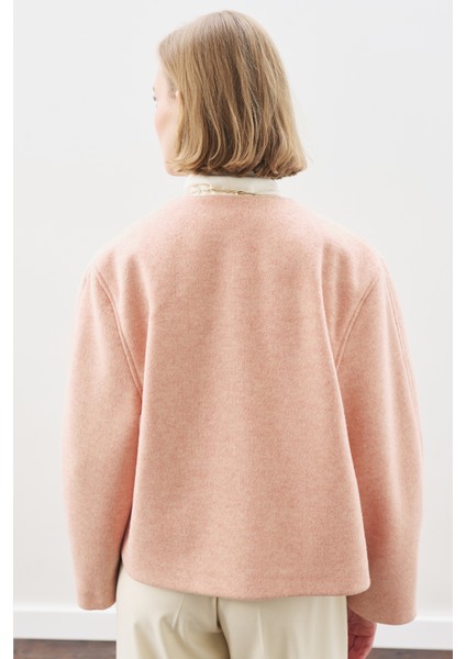 Yünlü Kısa Ceket Şeftali