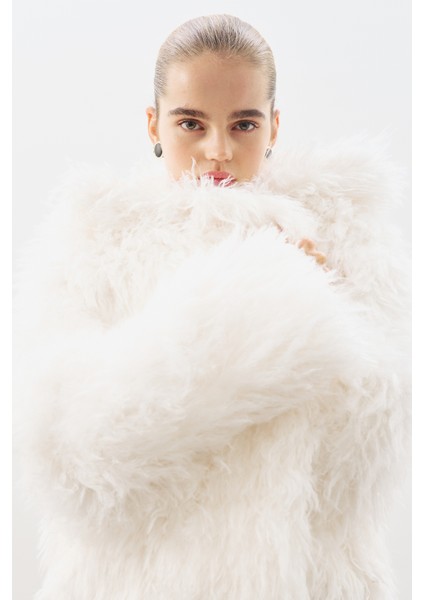 Mara Kürk Ceket Ekru