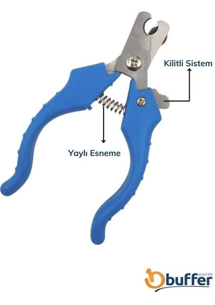 Evcil Hayvan Kedi ve Köpek Paslanmaz Çelik Yaylı Tırnak Makası ve Düzeltme