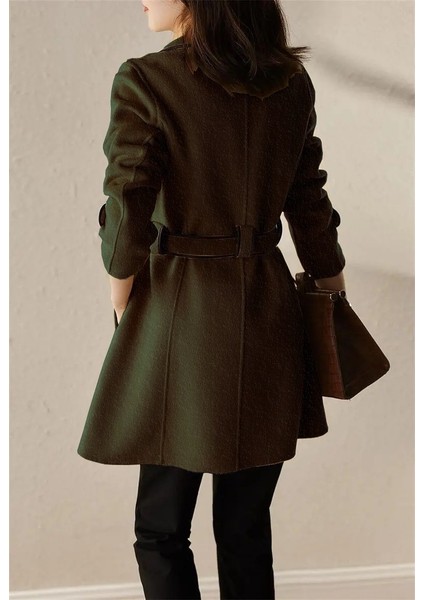 Rahat Kaşe Kadın Şık Yaka Kaban ve Kemer fırsatları