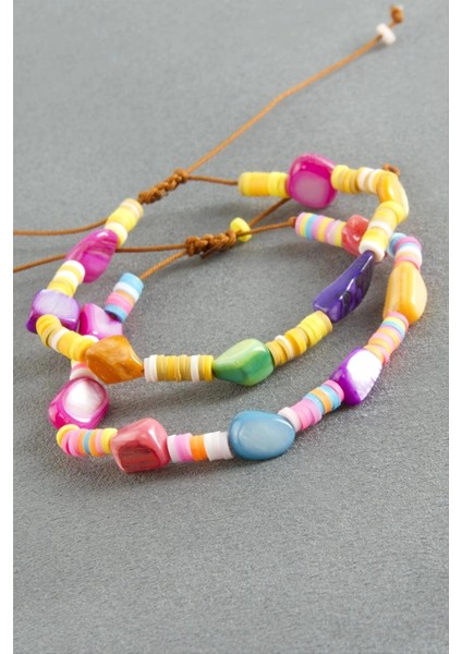 Buğz Kırık Doğaltaş Fimo Boncuk Bileklik