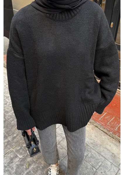 Geniş Kollu Kazak Siyah modelleri