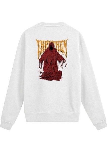 Sırt Baskılı Death Metal Karanlık Figür Sweatshirt