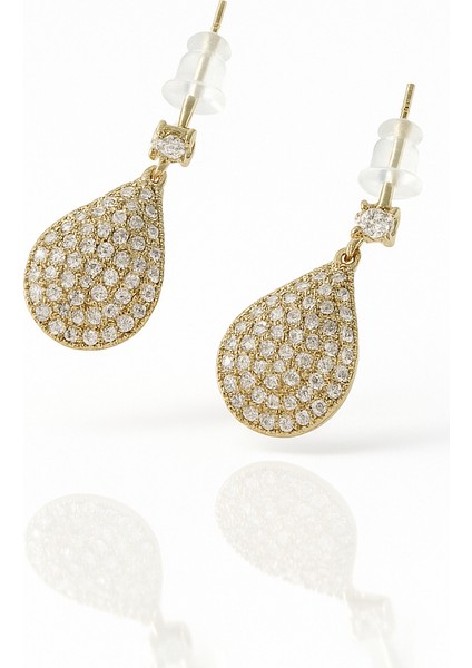 14K Gold Plated Shiny Baisse Stud Küpe