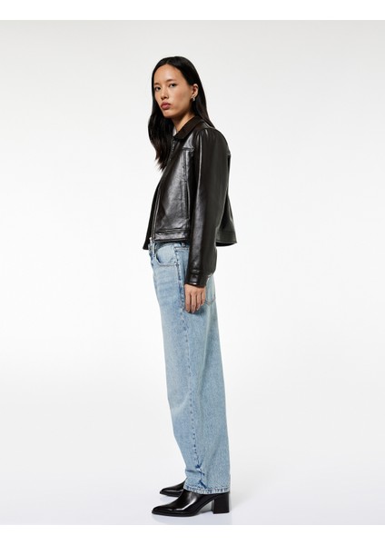 Pamuklu Rahat Kalıp Düğmeli Cepli Balon Jean Pantolon - Balloon Fit Jeans fiyatları