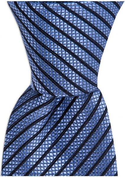 Mavi Çizgili 8 cm Genişliğinde Ipek Kravat fiyatları