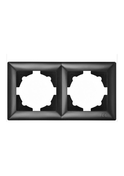 Visage Ambiance Metalik Siyah 2 Li Çerçeve - Priz ve Anahtar Için Uyumlu Çerçeve