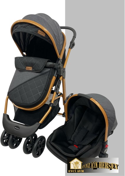 Evci Kahverengi Salıncaklı Travel Bebek Arabası Seti fiyatları