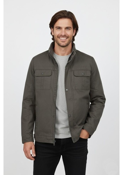 Erkek Kanvas Hakim Yaka Içi Kürklü Spor Mont M2645 BGL-ST04917