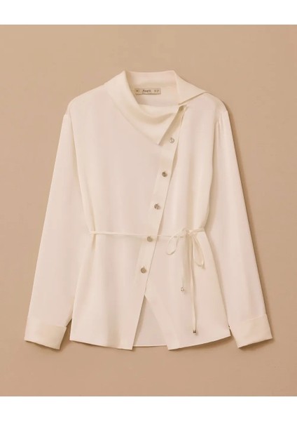 10002521510009 Çapraz Düğmeli Kolu Katlanabilir Şık Tunik fırsatları