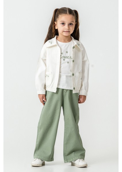 Flowers Nakışlı Kız Çocuk 3\'lü Takım - 26K 6355